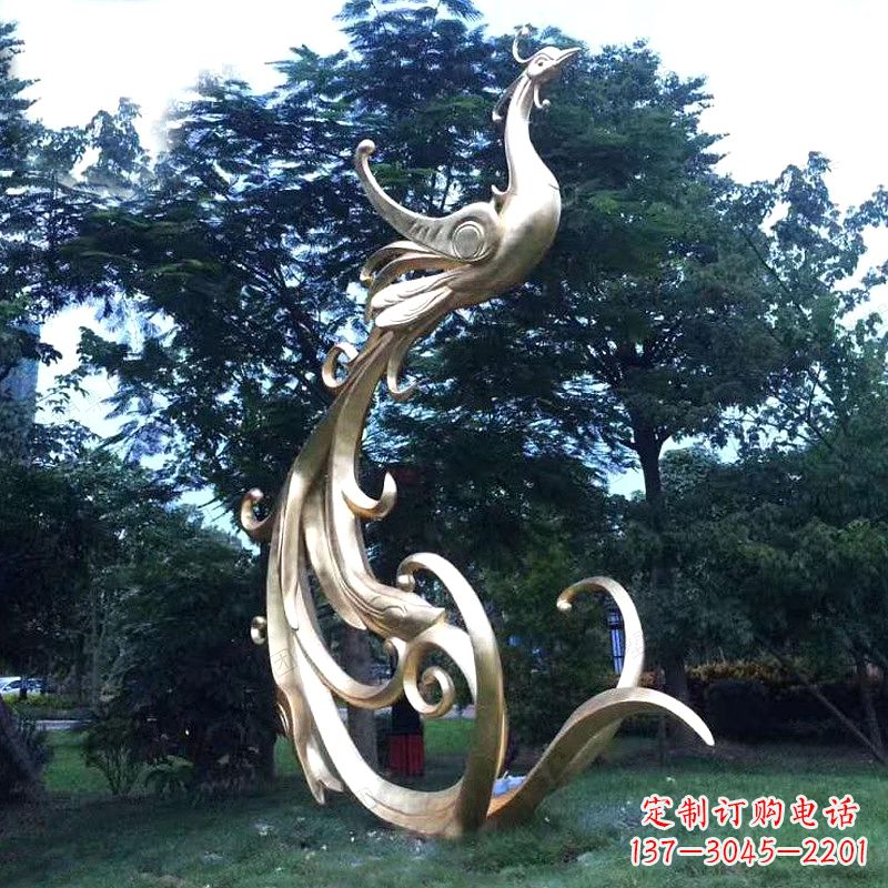 潍坊精美镜面不锈钢凤凰雕塑