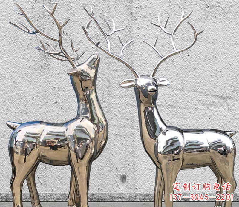潍坊镜面不锈钢小鹿雕塑