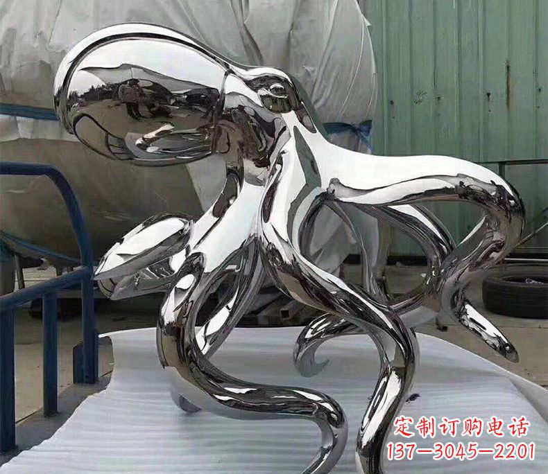 潍坊精致华丽的镜面不锈钢章鱼雕塑