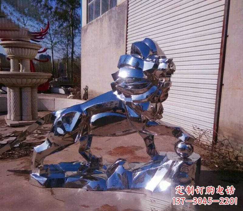 潍坊中领雕塑推出的不锈钢狮子雕塑,极具艺术价…