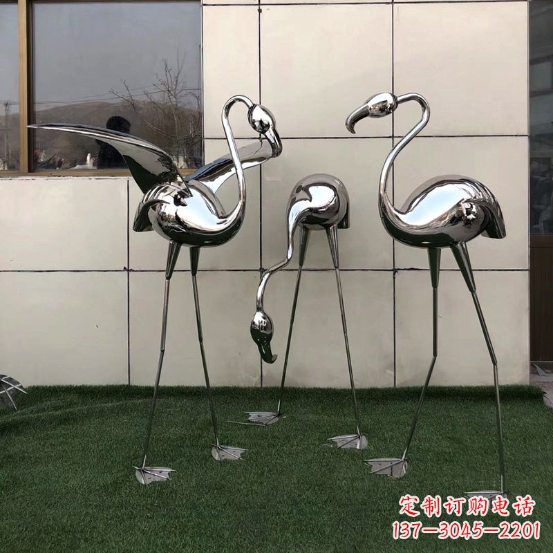 潍坊魅力传递,不锈钢仙鹤雕塑