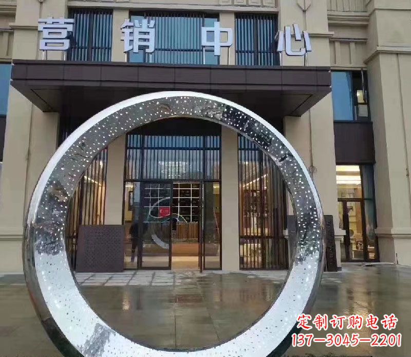 潍坊镜面时尚圆环不锈钢雕塑