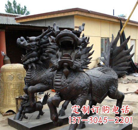 潍坊精致、象征意义高的聚财铜麒麟雕塑