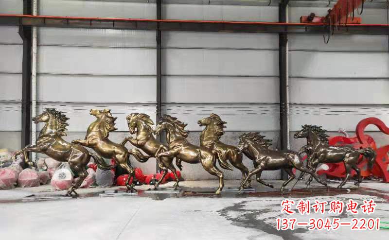 潍坊骏马奔腾玻璃钢动物雕塑户外摆件