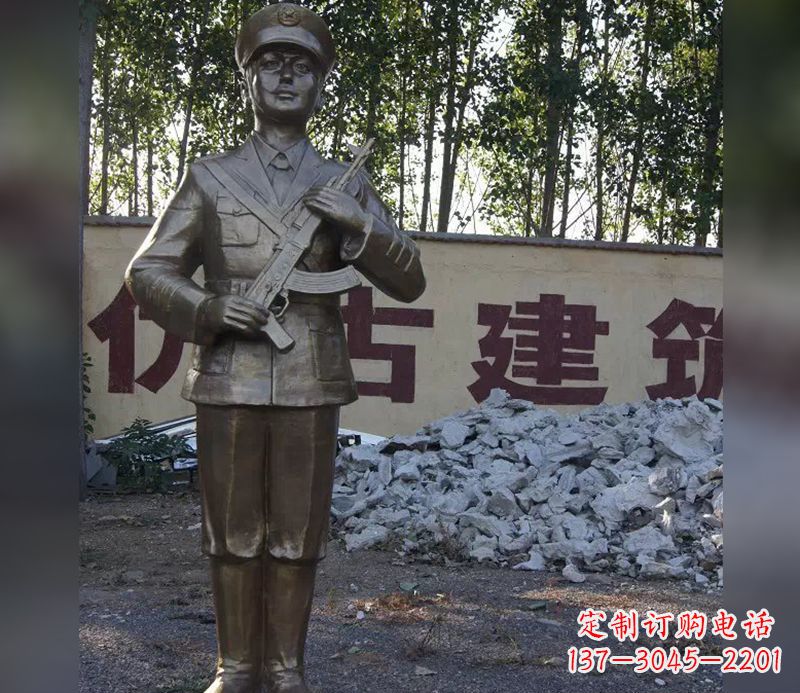 潍坊军人战士人物铜雕