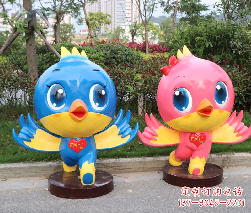 潍坊卡通鸽子，游乐园商场幼儿园吉祥物美陈雕塑摆件