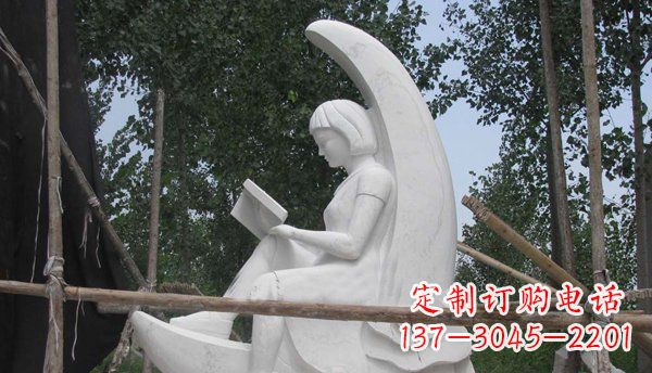 潍坊中领雕塑高品质小女孩汉白玉石雕
