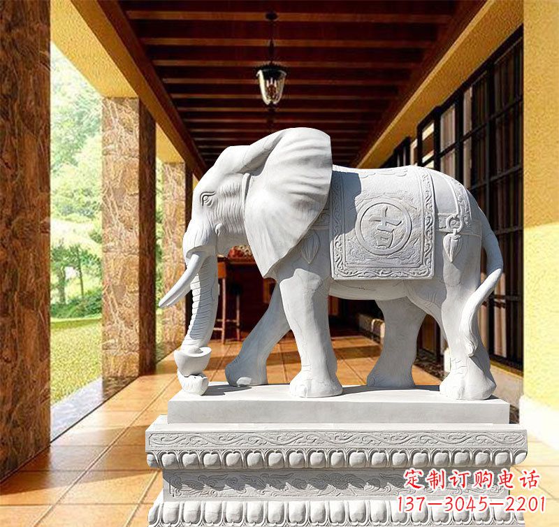 潍坊领雕塑:打造经典石雕大象