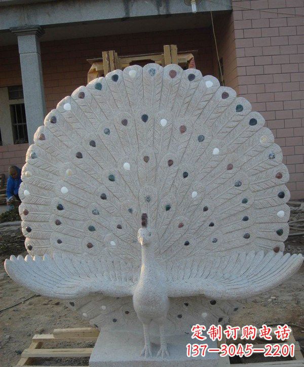 潍坊孔雀开屏石雕222