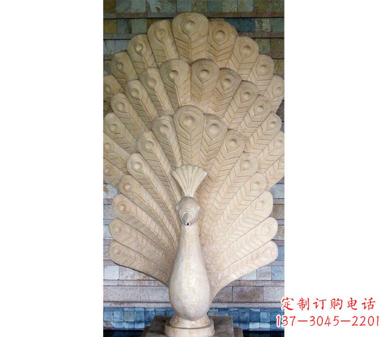 潍坊孔雀开屏石雕