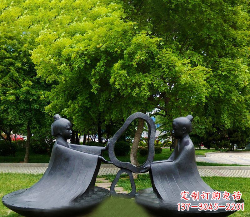 潍坊孔融让梨公园铜雕