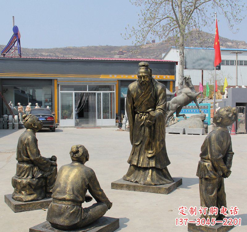 潍坊经典孔子雕塑，悠久文化传承