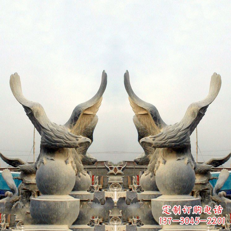 潍坊精美老鹰青石雕塑，呈现独特自然美