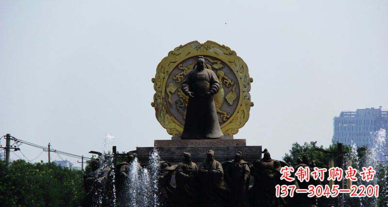 潍坊李世民古代名人铜雕