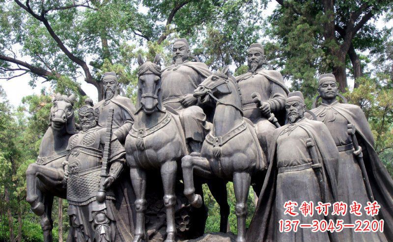 潍坊李世民领兵名人铜雕