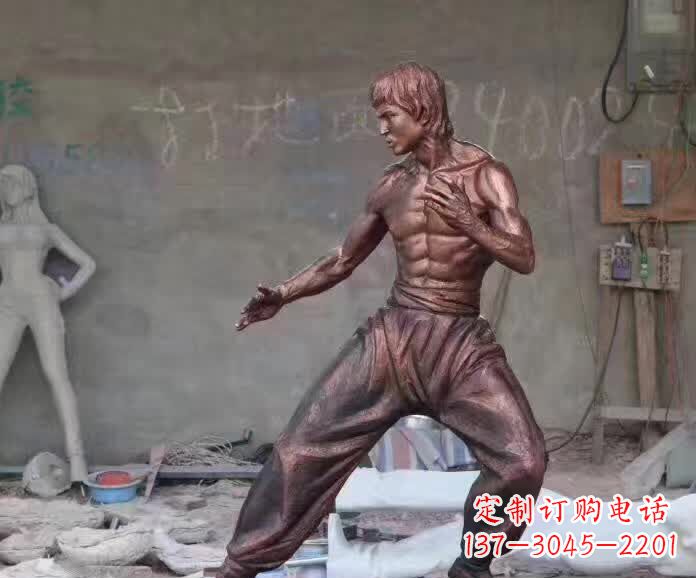潍坊李小龙铜雕,精美尽显传奇风采