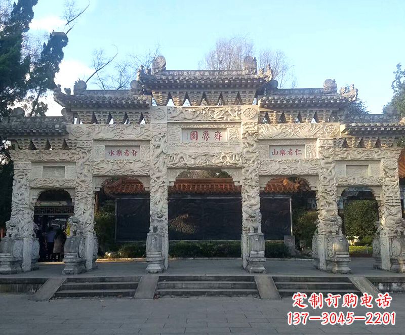 潍坊传承石雕牌坊楼,领雕塑带来您极致定制