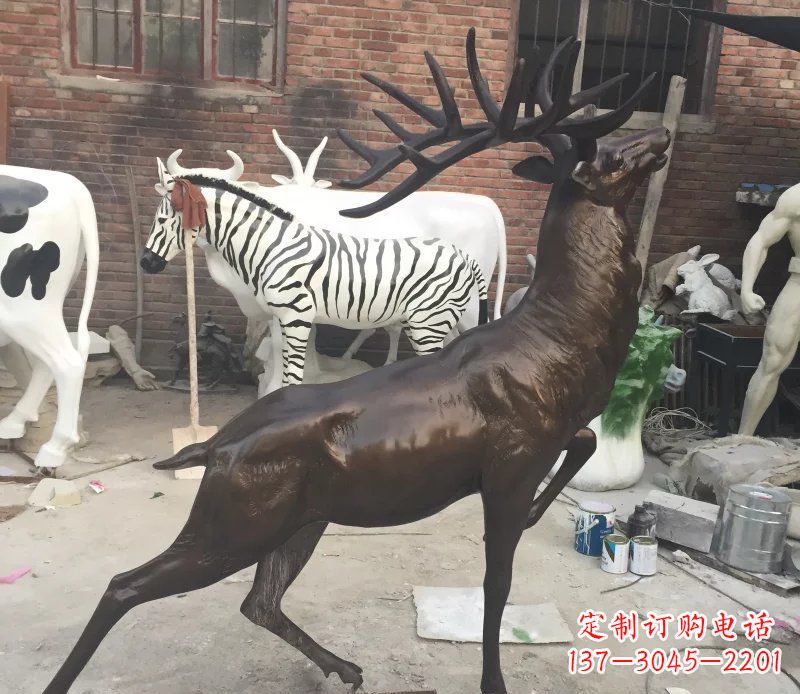潍坊羚羊公园动物铜雕,欣赏自然之美