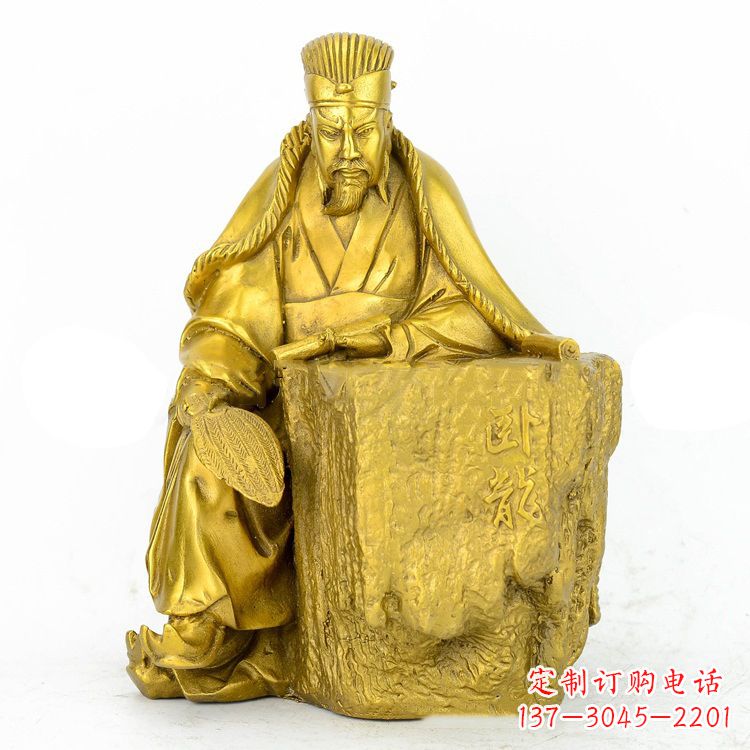 潍坊精致细腻的诸葛亮鎏金雕塑