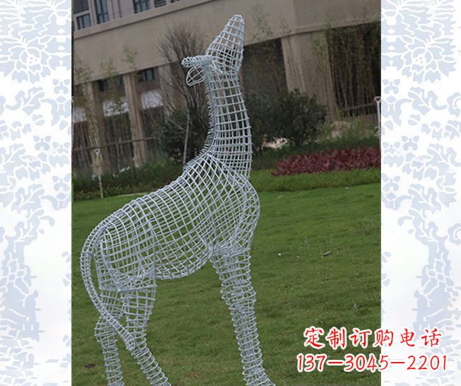 潍坊外观精美的不锈钢长颈鹿雕塑