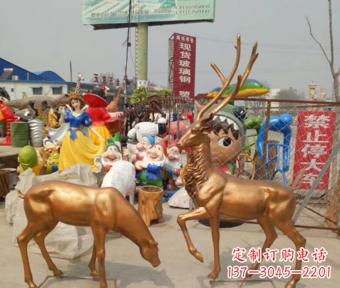 潍坊优雅经典，中领雕塑鹿铜雕塑