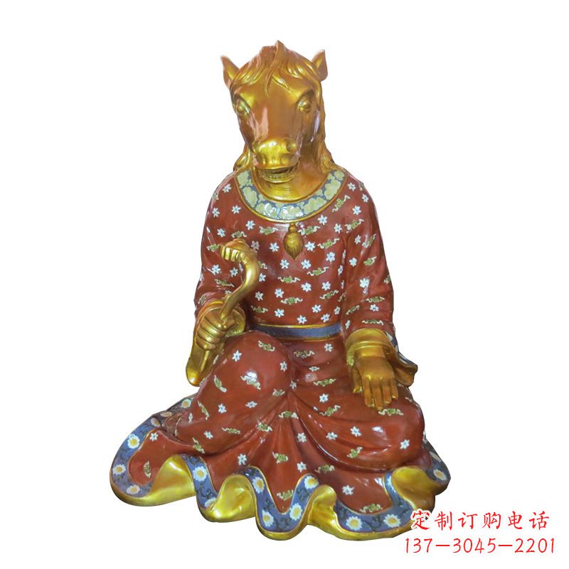 潍坊马-玻璃钢彩绘生肖雕塑