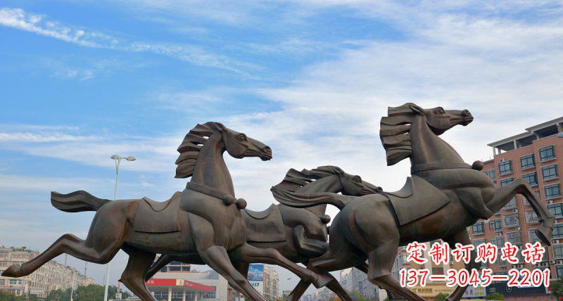 潍坊马广场动物铜雕塑,精致细腻魅力无穷