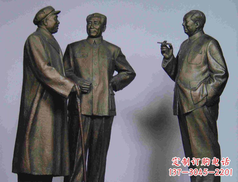 潍坊标题:伟人朱德毛主席铜雕——传承毛主席精神