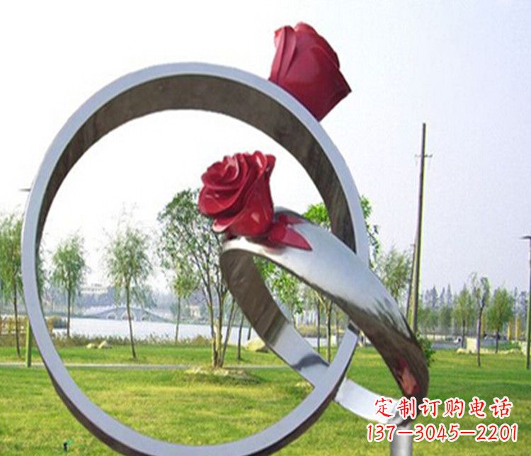 潍坊不锈钢戒指雕塑展示