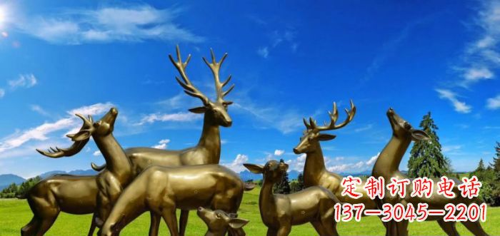 潍坊梅花鹿铜雕 (2)