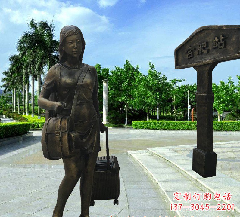 潍坊美貌铸就的美女铜雕