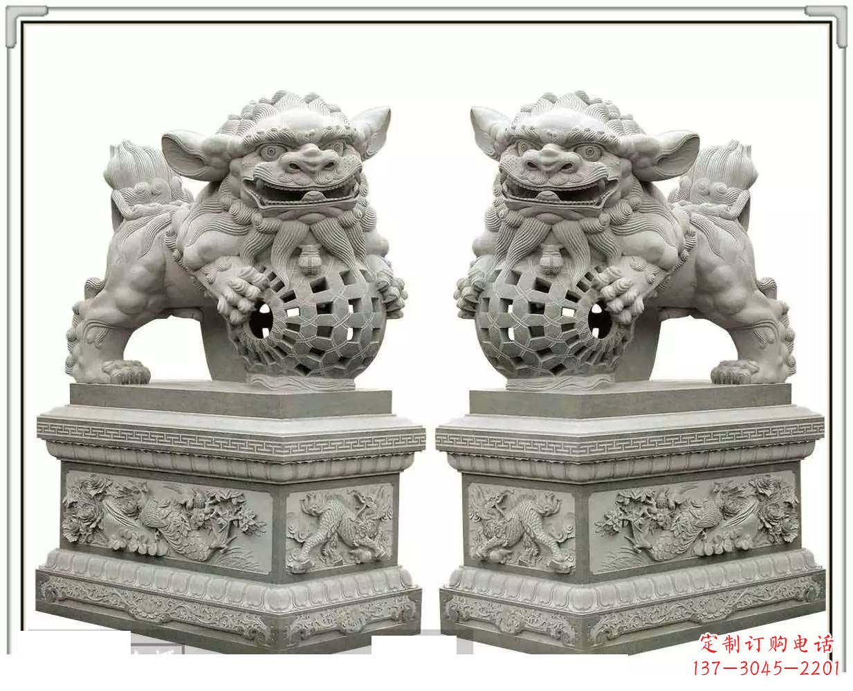 潍坊精美网球狮石雕，匠心雕刻绝美网球图案