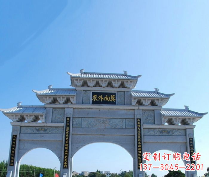 潍坊手工精美石牌坊雕塑,让您的空间更加美观!