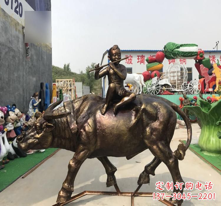 潍坊中领雕塑的古典韵味牧童铜雕是一件绝美的雕…