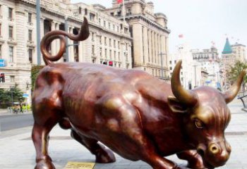 潍坊华尔街牛招财牛铜雕，拥有力量的象征