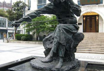 潍坊荣耀音乐家，华彦钧拉二胡雕塑-音乐学院园…