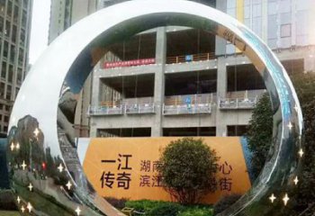 潍坊让您的空间脱颖而出！时尚镜面不锈钢圆环景观雕塑