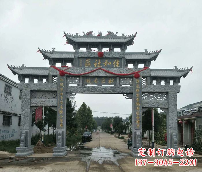 潍坊中领雕塑—专业牌坊石雕定制