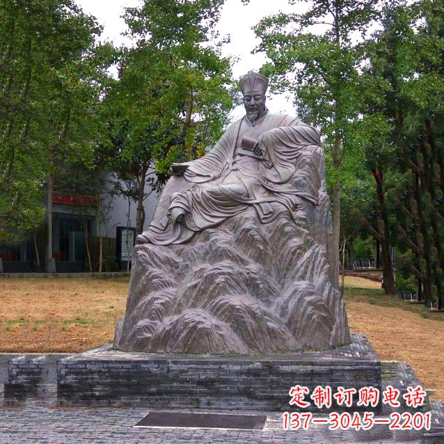 潍坊欧阳修公园名人铜雕塑像