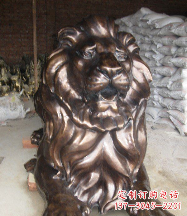 潍坊静静躺在你身边,西洋狮子铜雕塑给你精致的拥抱