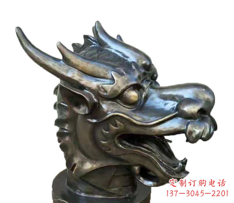 潍坊喷水摆件生肖龙兽头动物铜雕