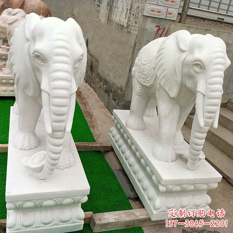 潍坊喷水的大象石雕