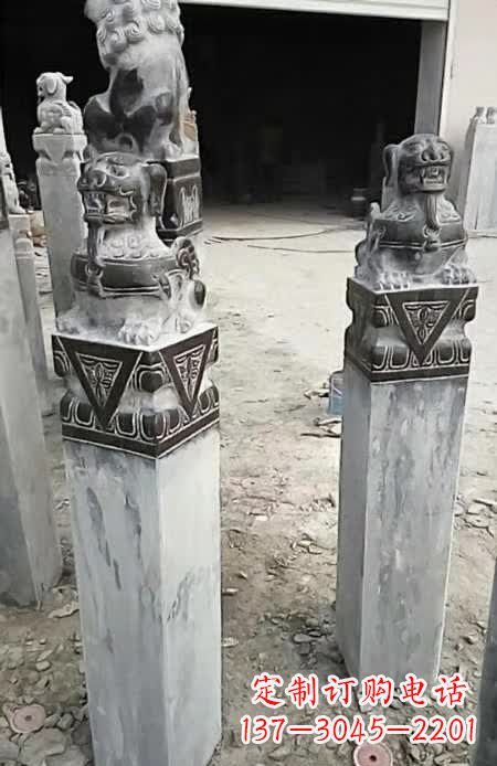 潍坊精美的貔貅栓马桩雕塑