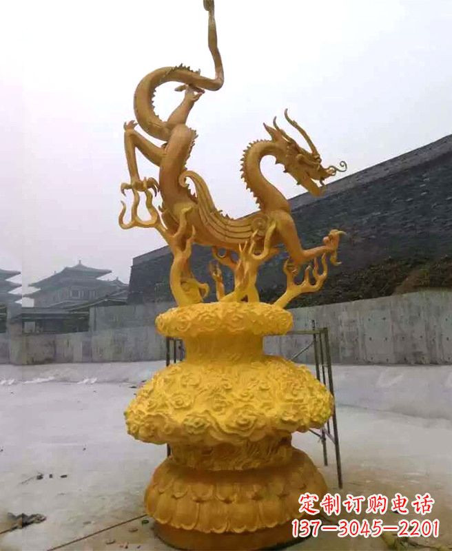 潍坊中领雕塑专业定制华丽的龙雕塑,集艺术设计…