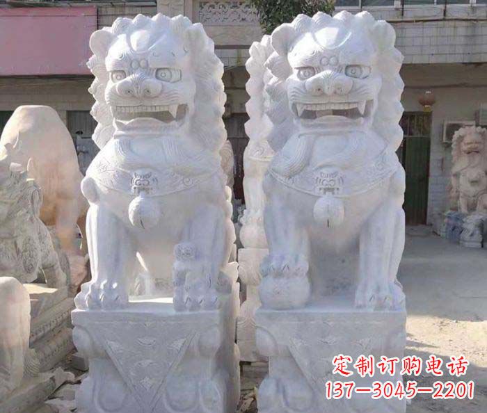 潍坊企业景观大理石狮子石雕