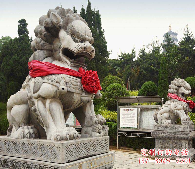 潍坊艺术精美大理石狮子雕塑