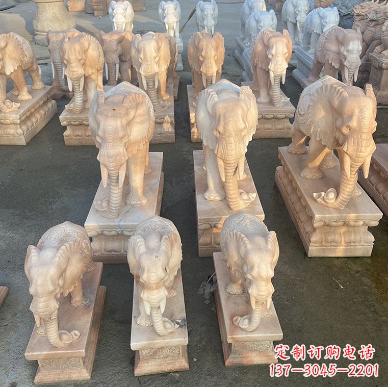 潍坊翘鼻大象石雕，传承经典浓烈之美