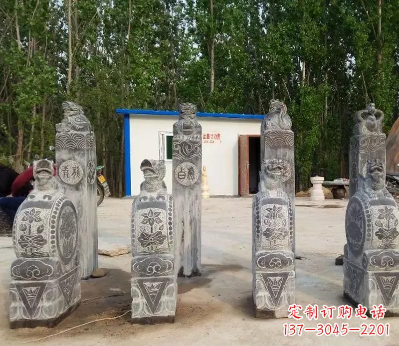 潍坊青石抱鼓石门墩雕塑