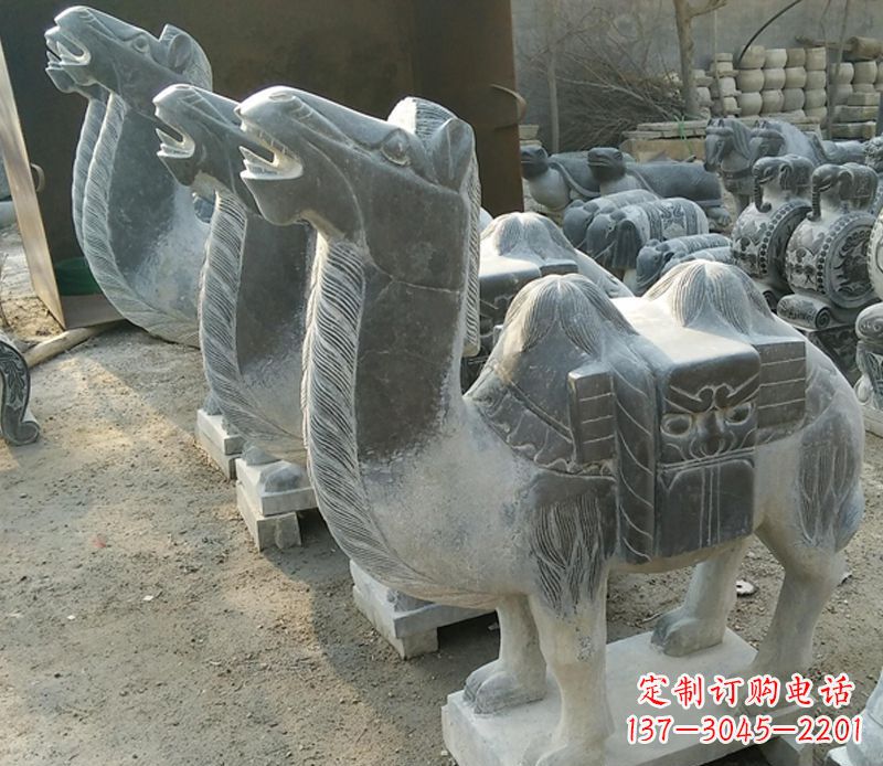 潍坊青石骆驼雕,把动物活灵活现