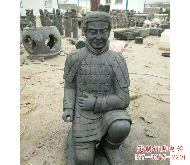 潍坊青石仿古兵马俑雕塑,精巧细腻